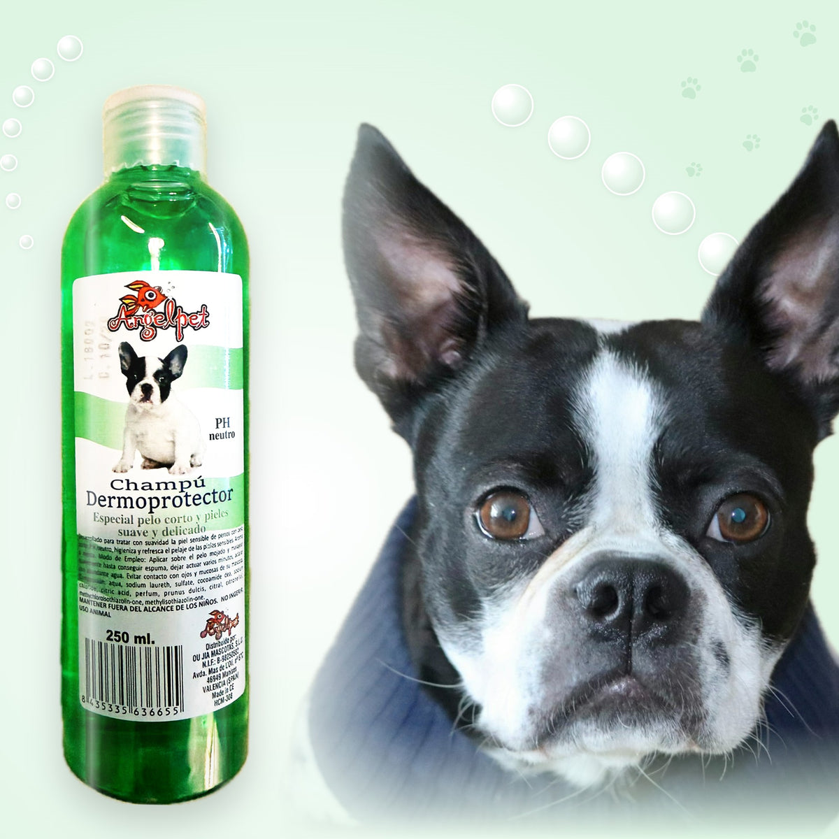 Champú dermoprotector para perros de piel sensible con su perro