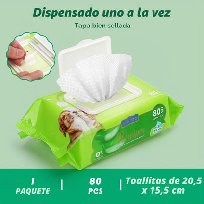 Tapa de cierre: 80 toallitas de 20,5 × 15,5 cm