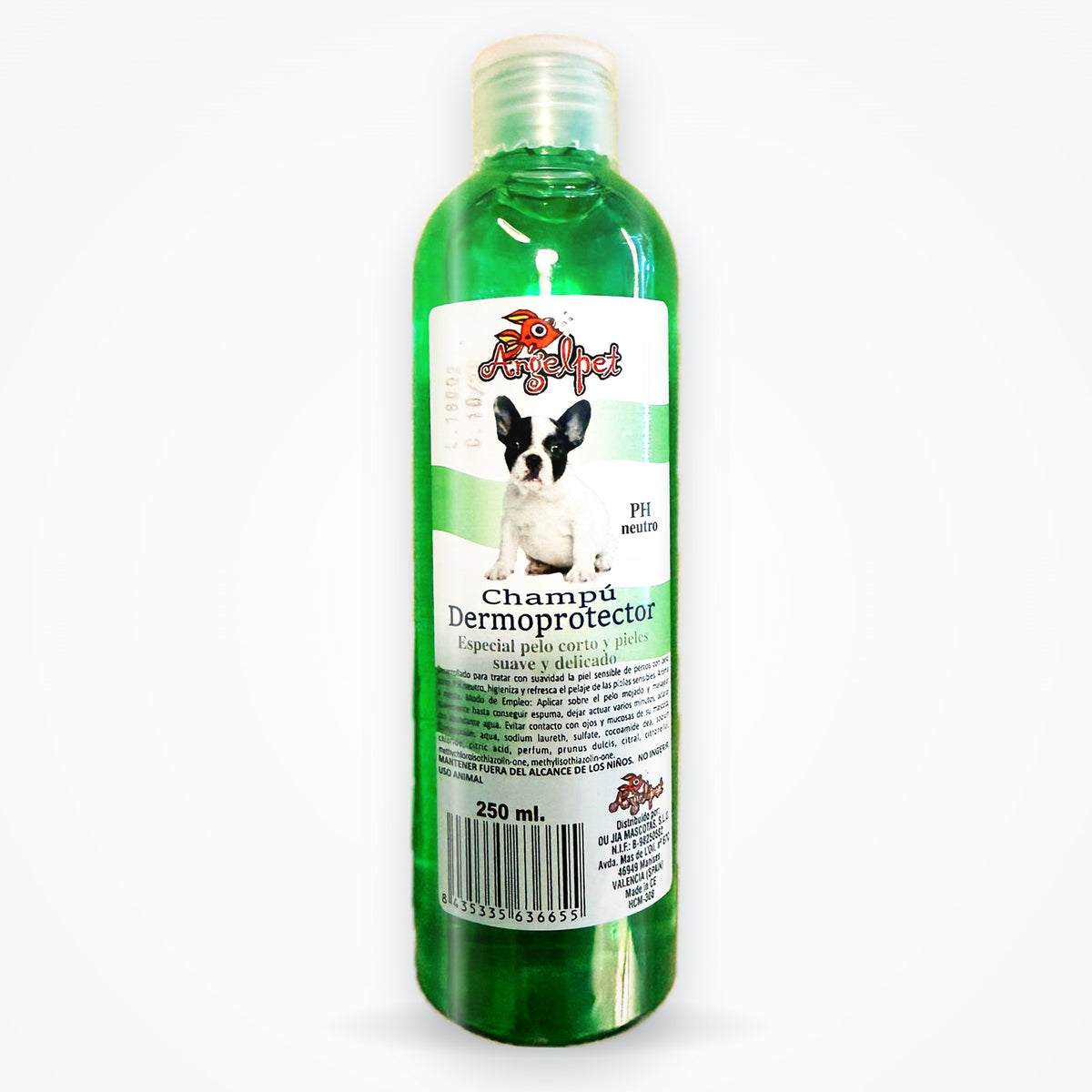 Champú dermoprotector para perros de piel sensible, bote de 250 ml