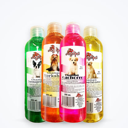 Pack de champús para perros a elegir: repelente, Yorkshire, cachorro y dermoprotector