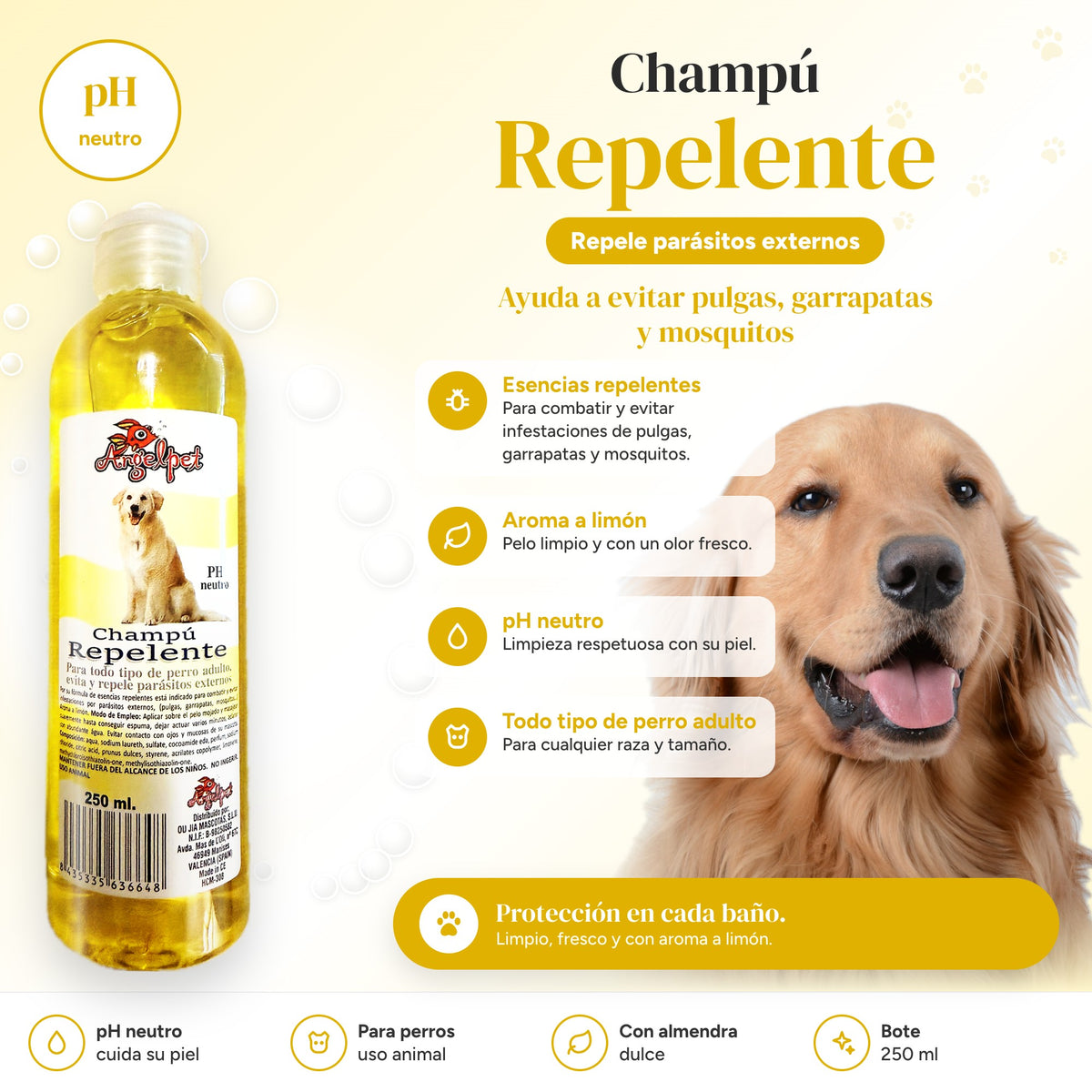 Ventajas del champú repelente antiparasitario para perros