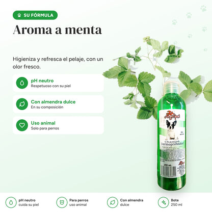 Fórmula del champú dermoprotector para perros de piel sensible