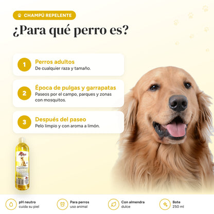 Para qué perro es el champú repelente antiparasitario para perros