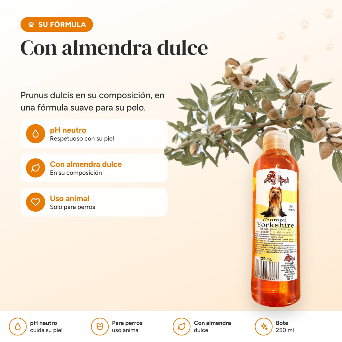 Fórmula del champú para yorkshire y perros de pelo largo