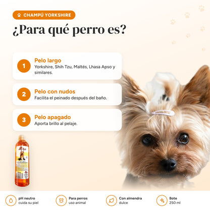 Para qué perro es el champú para yorkshire y perros de pelo largo