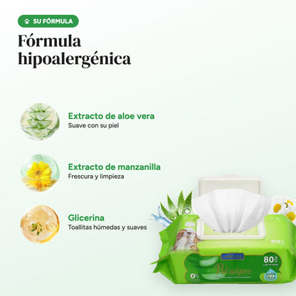 Fórmula hipoalergénica con extracto de aloe vera, manzanilla y glicerina
