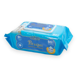 Toallitas húmedas para perros y gatos sin perfume · Agua pura 80 uds Nobleza