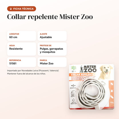 Ficha técnica del collar repelente