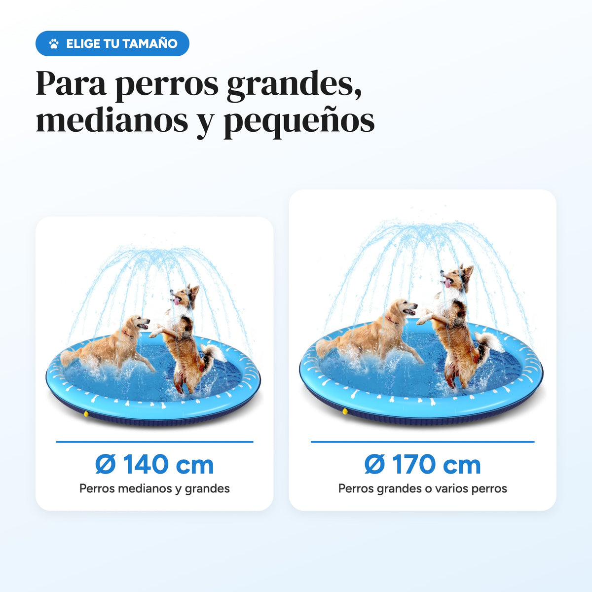 Tamaños de la piscina: 140 cm y 170 cm