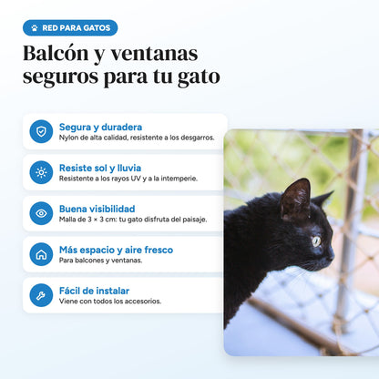 Ventajas: nylon resistente, UV, malla 3 × 3 cm, fácil de instalar